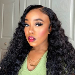 26”  Long Deep Wave Human Hair 13x6 Lace Frontal Wig